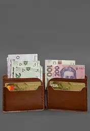 Шкіряне портмоне 13.0 затискач світло-коричневий краст - мініатюра 3