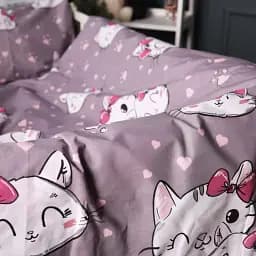 Підковдра MirSon Бязь 17-0691 Cat with a paw 175х210 пудрова (2200010455533)