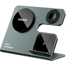 Бездротовий мультизарядний пристрій Essager Ruicheng desktop magnetic suction 15W (3 in 1) чорний