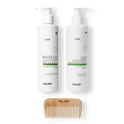 Комплексний набір для сухого типу волосся Aloe Deep Moisturizing та гребінь для волосся Hillary