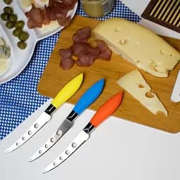 Ніж для сиру з пластиковою ручкою L 21.5 см лезо 11 см, Kitchen Master Жовтий 86120 - мініатюра 2