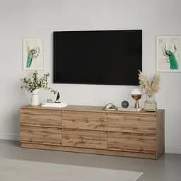 Тумба під телевізор MebelStar Нео 6Ш 180x43x53 см Дуб тахо (MBS-1297)