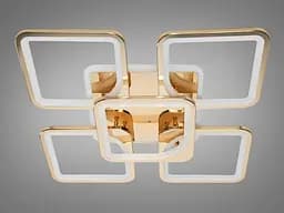 Люстра стельова LED Diasha 8060/4+1G, 150W, 6500K, золото, сучасний стиль з пультом та диммером - мініатюра 4