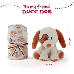 Плед Perletti Toys Duff Dog з м'якою іграшкою 120x80 см білий/коричневий (P13067) - мініатюра 4