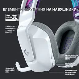 Навушники Logitech G733 Lightspeed Wireless RGB Gaming Headset White (981-000883) - мініатюра 5