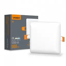 LED світильник безрамковий квадратний VIDEX 9W 4100K
