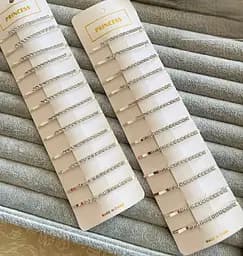 Набір заколки-невидимки з блискучими стразами 12 шт Серебристий