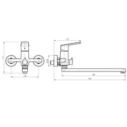 Змішувач для ванни TOPAZ LEXI TL21208-H57-0 - мініатюра 4