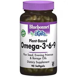 Омега 3-6-9 Bluebonnet Nutrition на растительной основе 1000 мг 90 капсул