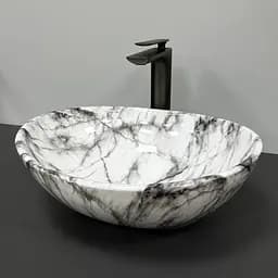 Умивальник VBI Parma statuario gray veins накладний VBI-011010, Мармур - мініатюра 3