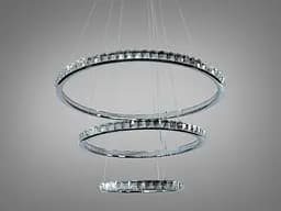 LED люстра кільця Diasha 66081/800+600+400CH хром 77 см 185W з пультом 20-30 кв.м. - мініатюра 3