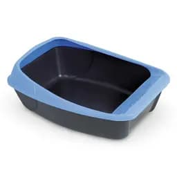 Туалет для кішки з рамкою MPS Virgo Dark Grey/Blue 52x39x20 см