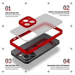 Чехол-накладка для Apple iPhone 14 Pro, Frosted Matte, красный, противоударный чехол с защитой всего корпуса, термополиуретан TPU + поликарбонат PC, ArmorStandart (ARM64479) - мініатюра 2