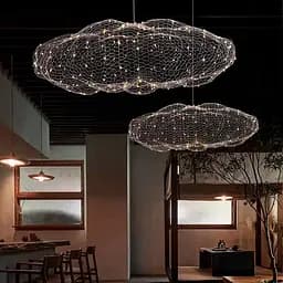 Декоративная люстра-облачко Led Cloud в серебряном корпусе 120х63 см Арт. MJ 83-1200 CH Line F