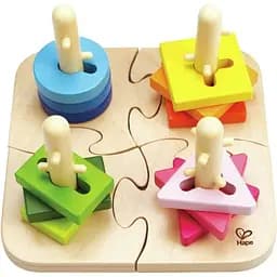 Деревянный пазл-сортер Hape Цветные фигуры (E0411)