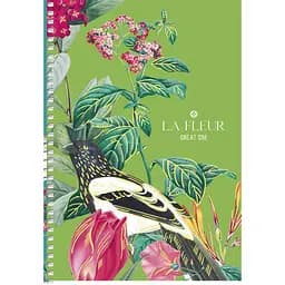 Тетрадь для записей Student А5, в клеточку, спираль, 80 л., Колаж цветов и сойка (A5-SC-080-6092K)