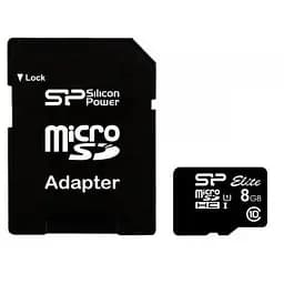 Карта памяти Silicon Power 8Gb microSDHC class 10 (SP008GBSTHBU1V10SP)