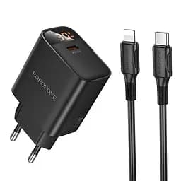 Сетевое зарядное устройство Borofone BA97A Ilustre single-port PD30W Charger with digital display set (C to iP)