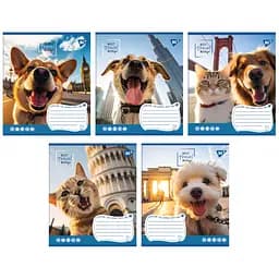 Зошити учнівські 18 аркушів лінія Yes Best travel blogger, 25 шт. в упаковці