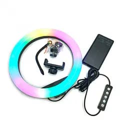 Селфі-лампа LED кільцева 26 см Voltronic MJ26 RGB + штатив