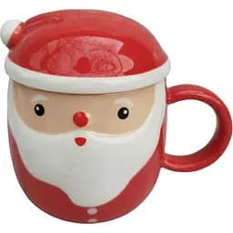 Кружка новогодняя Olens O8030-218 Морозко с керамической крышкой 360 мл Красная