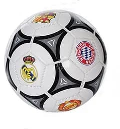Мяч футбольный EV-3164 белый с черным с зарубежными клубами 5 размер, ПВХ 2 слоя, 32 панели, игровой мяч