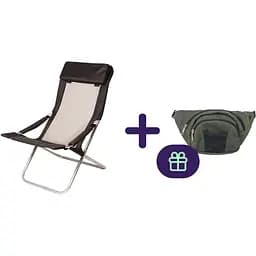 Шезлонг Vitan Горизонт d25 мм чорний + поясна сумка у подарунок