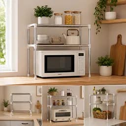 Полиця-органайзер для мікрохвильової печі Multifunctional storage rack / Multifunctional storage rack / Кухонная полица-стелаж