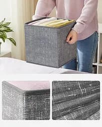 Набір складаних органайзерів для зберігання Leobert CubeFit, сірий - мініатюра 3