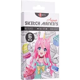 Набор маркеров Santi Sketch Anime 6 шт. (390550)