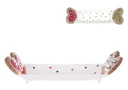 Блюдо сервировочное новогоднее BonaDi 834-391 Сердце из печенья керамика 26,5x8x6,4 см Белый