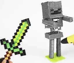 3D Ручка для дітей в Україні + трафарети + 100 м еко-пластика (20 різних кольорів) + пластик, що світиться в темряві з LCD Блакитна - мініатюра 2