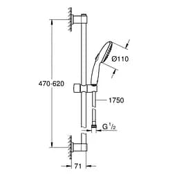 Душовий гарнітур Grohe QuickFix Vitalio Comfort 110 27948001, Хром - мініатюра 2