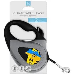 Повідець-рулетка для собак Waudog R-leash, малюнок "Дім", S, до 15 кг, 5 м, світловідбиваюча стрічка чорний - мініатюра 5