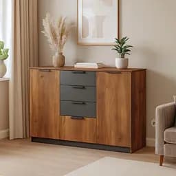 Комод Тоні 1250 Дуб Бароко бурштиновий/Сірий Графіт 1250х430х830 - мініатюра 3