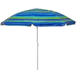 Парасолька пляжна Time Eco TE-018 з нахилом смугаста синьо-зелена 1.8 м
