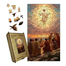 Дерев'яний фігурний пазл Воскресіння, А1, Дерев'яна коробка 500+ елементів