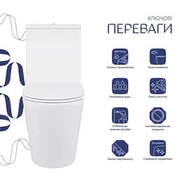 Унітаз підлоговий Qtap Swan Eco Ultra Quiet з сидіннмя Slim Duroplast/ Soft-close/ Quick Release QTSWA27W48748 - мініатюра 2