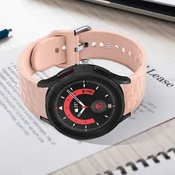 Ремінець для Samsung Galaxy Watch 5 Pro 45mm - бежево-рожевий ширина кріплення 20мм силікон Watchbands Diamond (W28-6WB69551119) - мініатюра 4