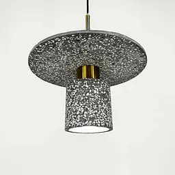 Підвіс Terrazzo Cylinder із сірим бетонним плафоном 30 см в стилі Ар-деко Line.F MJ 162-300 BK - мініатюра 4