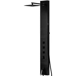 Душова панель Corsan Neo black з виливом S060MBLW, Чорний матовий