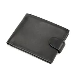Портмоне чорне шкіряне на кнопці Tiding Bag M39-8068BRA