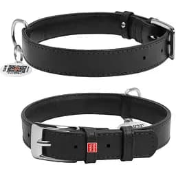 Ошейник для собак Waudog Glamour кожаный с QR паспортом, без украшений, M, Ш 25 мм, Дл 38-49 см (4820152560896)