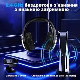 Ігрова гарнітура Kotion Each GS400 Ultra 2.4G з віртуальним звуком 7.1 для ПК та консолей (Чорний) - мініатюра 6