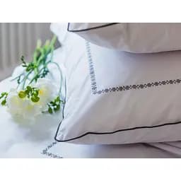 Комплект постільної білизни Ecotton Premium євро перкаль вишивка з графітовим кантом (25141) - мініатюра 8