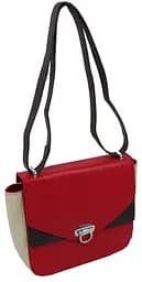 Невелика жіноча шкіряна сумка Giorgio Ferretti 35553SD04 Червона з бежевим - мініатюра 5