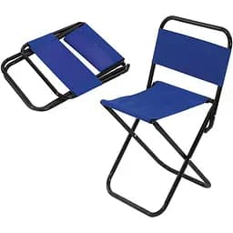 Стілець складаний YE chairs синій зі спинкою для відпочинок / туризм / рибалка / сад
