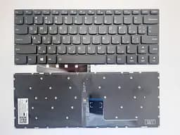 Клавіатура для ноутбуків Lenovo IdeaPad 310-14 Series чорна без рамки з підсвічуванням RU/US