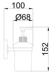Дозатор для рідкого мила настінний скло Frap F1927 1/40, Хром - мініатюра 2