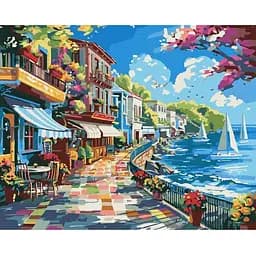Картина за номерами Ideyka Містечко біля океану 40x50 см (KHO2793)